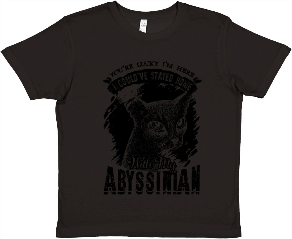 Lucky Home With Abyssinian Cat shirt Premium Kids Crewneck T-shirt