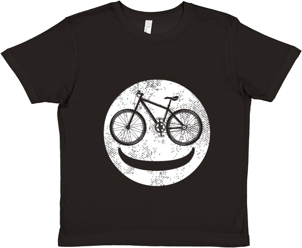 MTB Bike Happy Face Cycling Cyclists Premium Kids Crewneck T-shirt