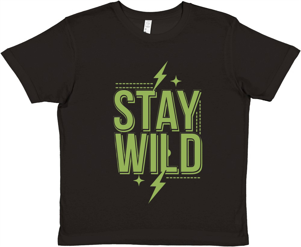Stay Wild Green Premium Kids Crewneck T-shirt