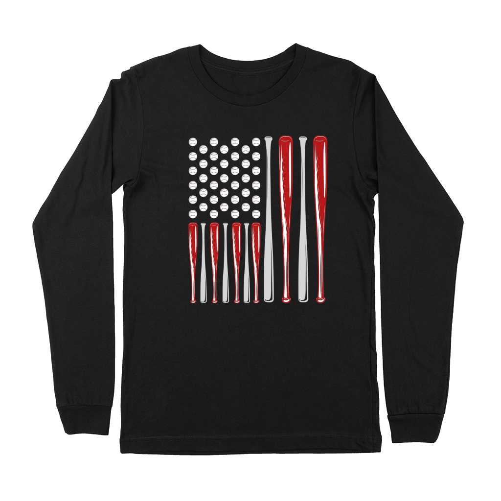 American Baseball Flag Vintage Premium Long Sleeve