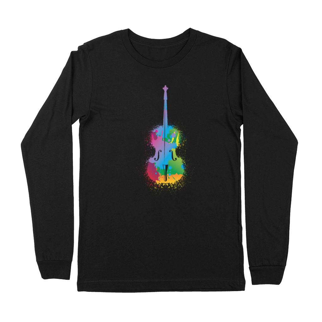 Colorful Cello Retro Music Lover Cellist Premium Long Sleeve