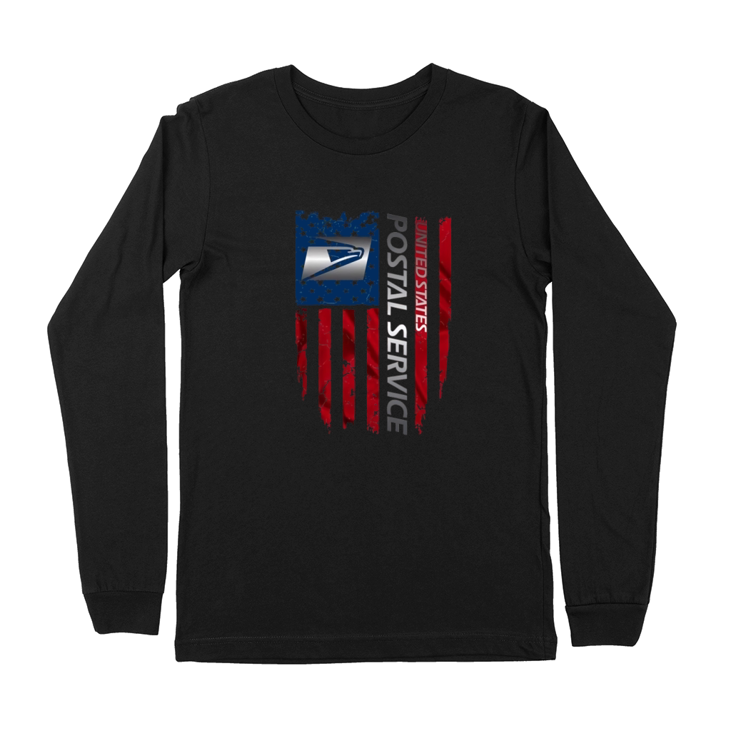 United States Postal Service and American Flag Independence Day Premium Long Sleeve