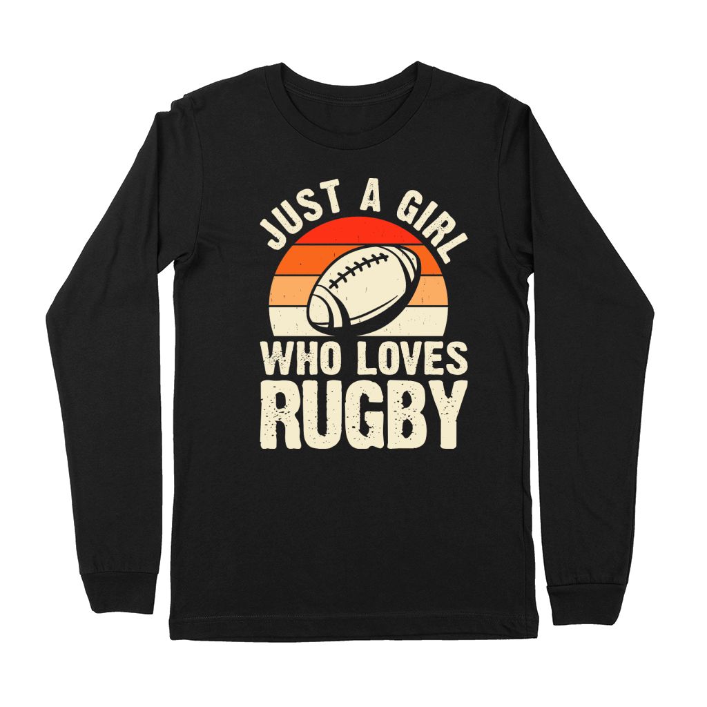Vintage Rugby Player just a girl who loves rugby Premium Long Sleeve