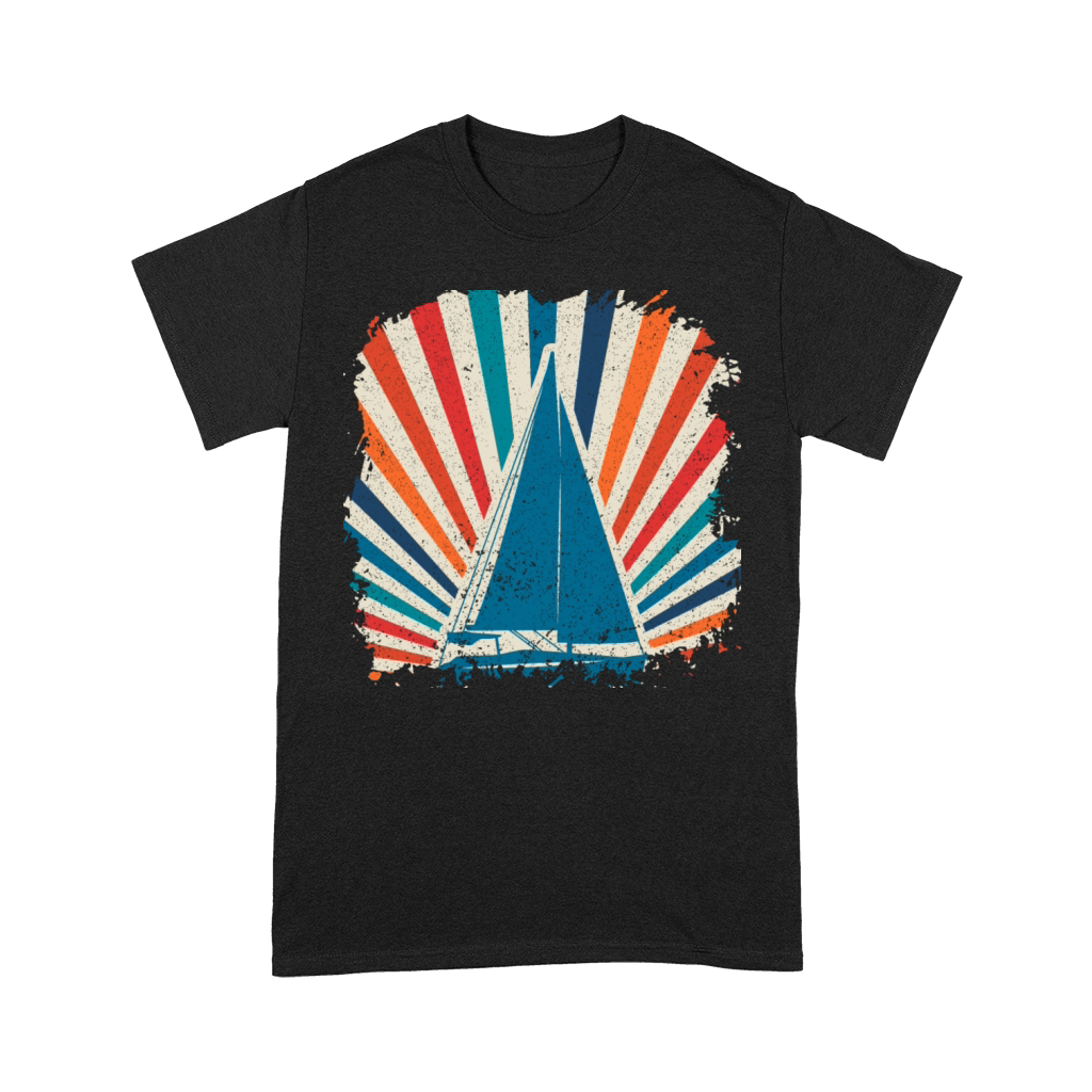 Sailing boat sailboat captain sea yacht retro sail Premium T-shirt