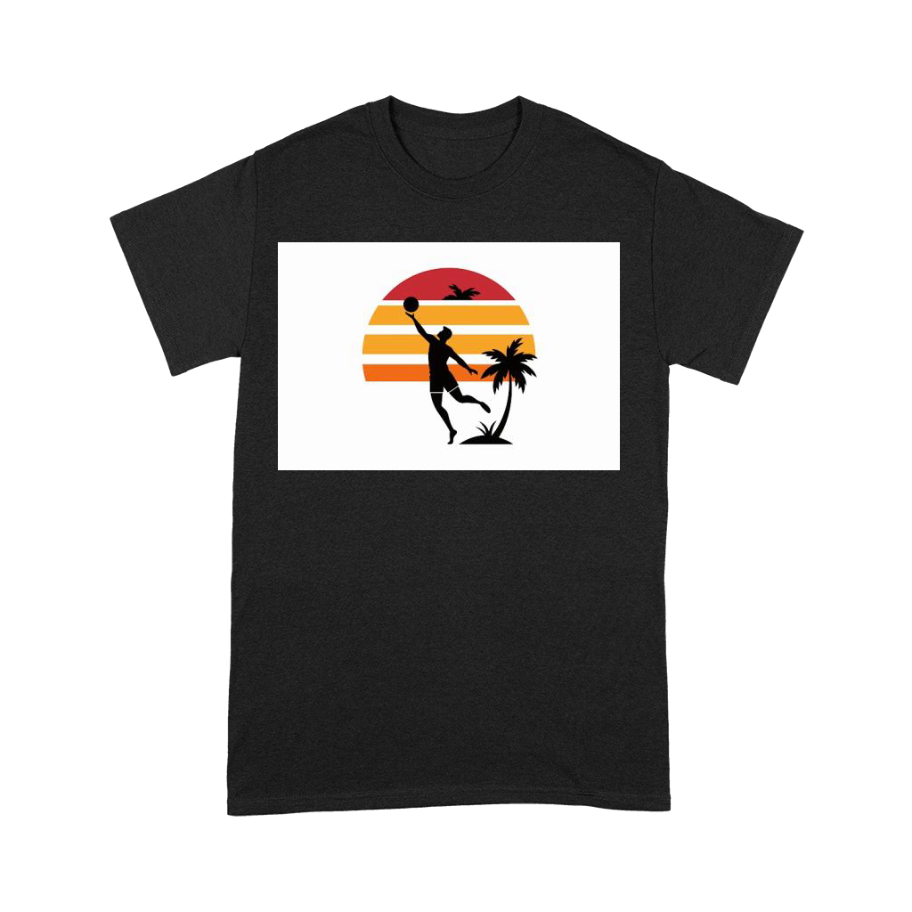 vibes t shirt design  black silhouette of volleyba (9) Premium T-shirt