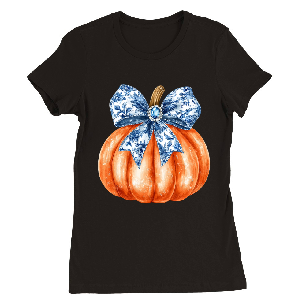 chino bow pumpkin 1 Premium Womens Crewneck T-shirt