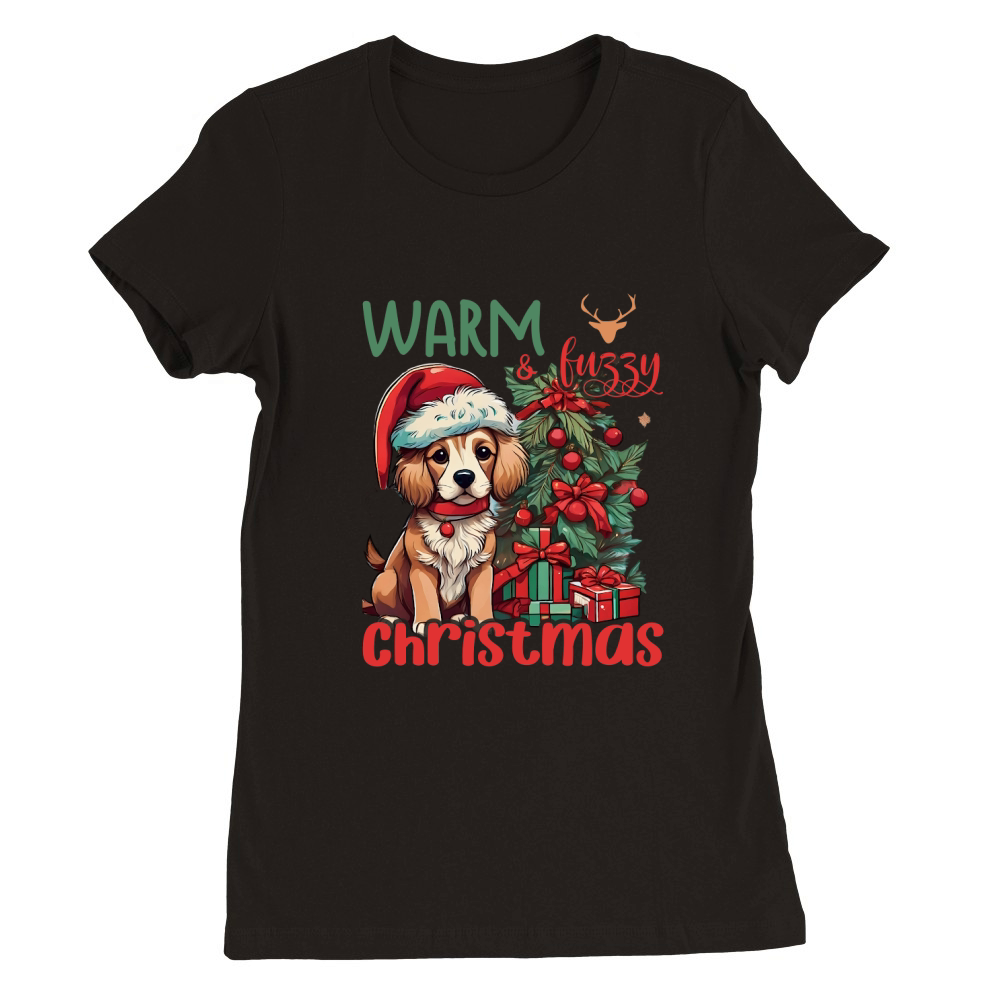 Warm & fuzzy christmas Dog 1 Premium Womens Crewneck T-shirt
