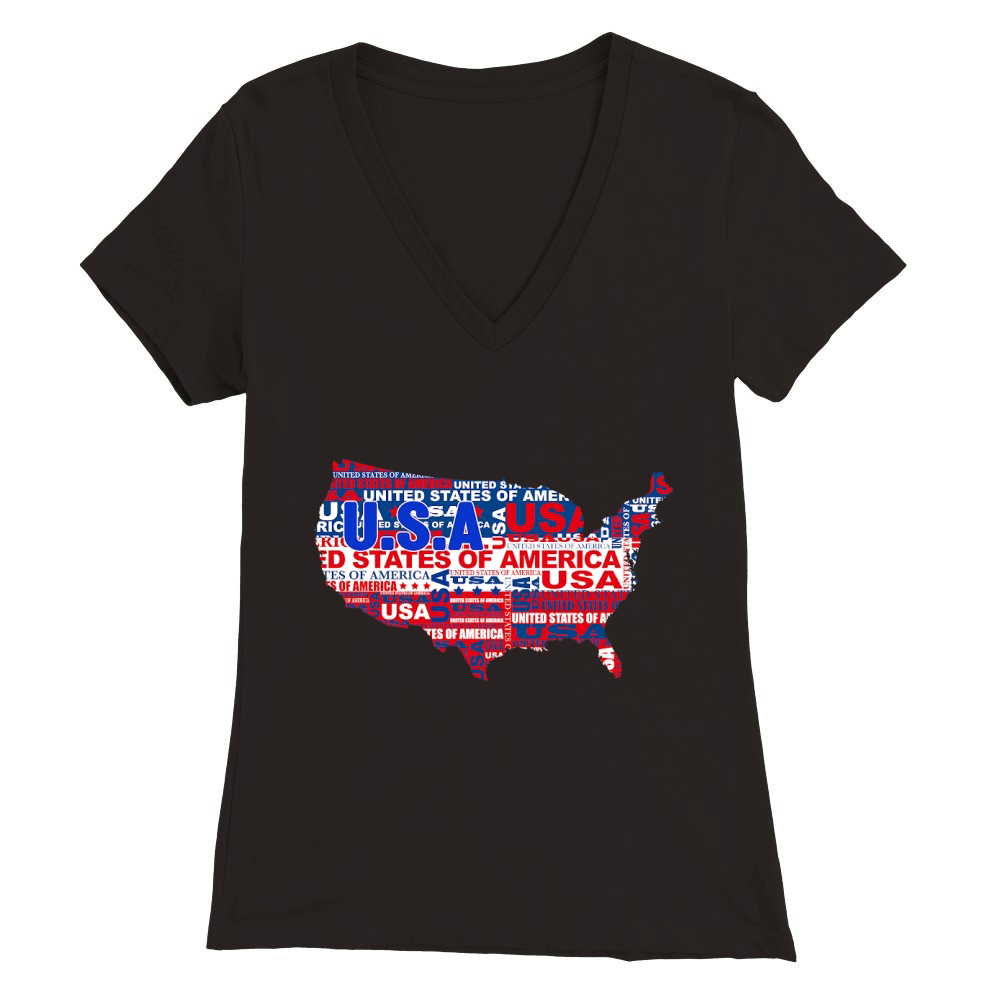 U.S.A america Premium Womens V-Neck T-shirt