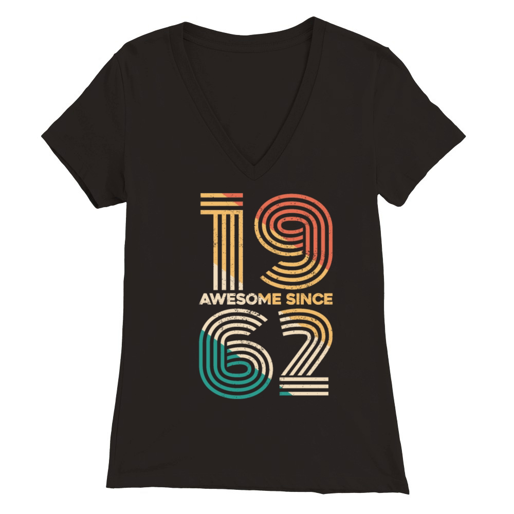 Vintage 1962 - 60 years old - 60th birthday gift Premium Womens V-Neck T-shirt