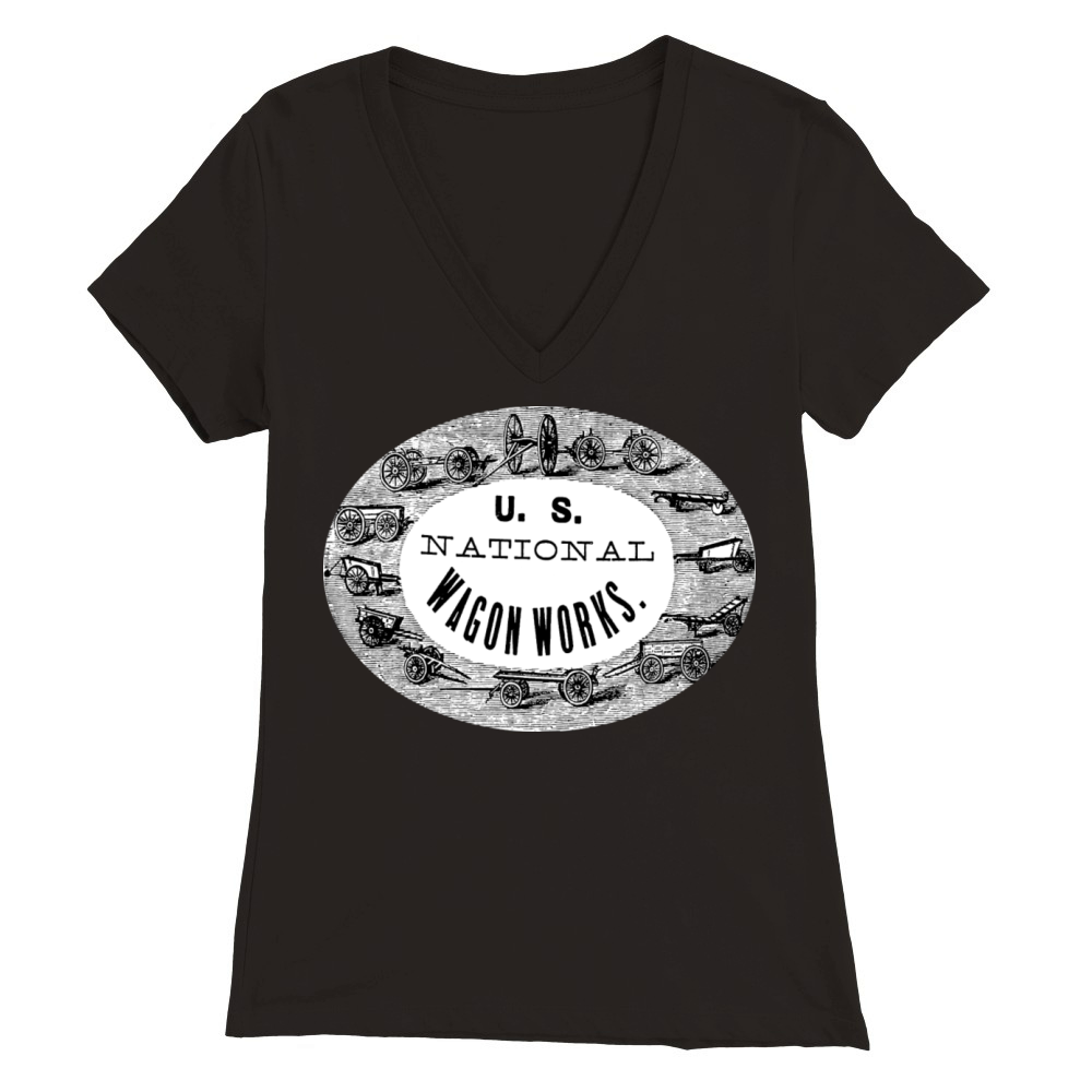Vintage Wagon Builder Premium Womens V-Neck T-shirt