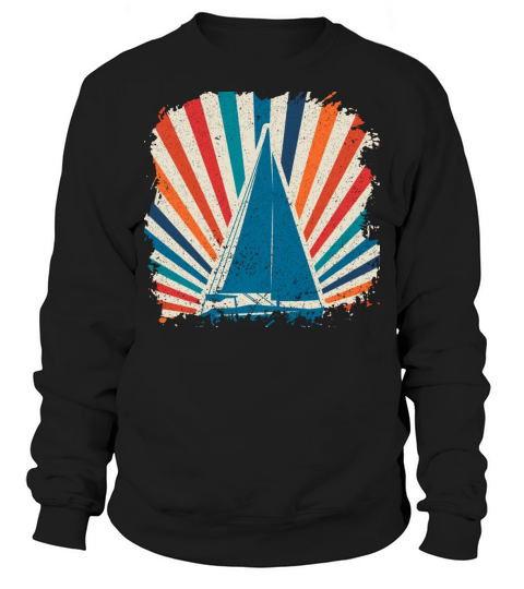 Sailing boat sailboat captain sea yacht retro sail Sweatshirt Unisex