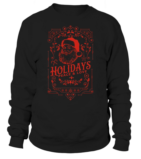 Vintage Christmas  holidays peace and love white 7 red 02 Sweatshirt Unisex