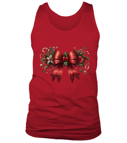 Christmas Coquette Bow Png Clipart (2) Tank Top Unisex