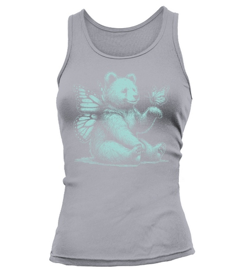 Bear With Butterfly Wings Vintage D Green GR Tank top Woman