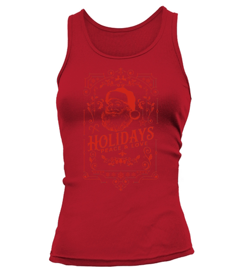 Vintage Christmas  holidays peace and love white 7 red 02 Tank top Woman