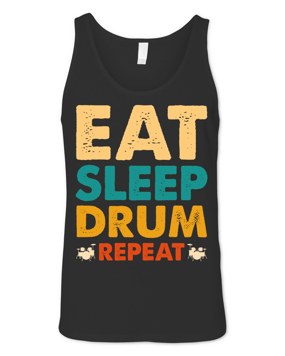 Eat Sleep Drum Repeat T Shirt Design (1) Unisex Jersey Tank