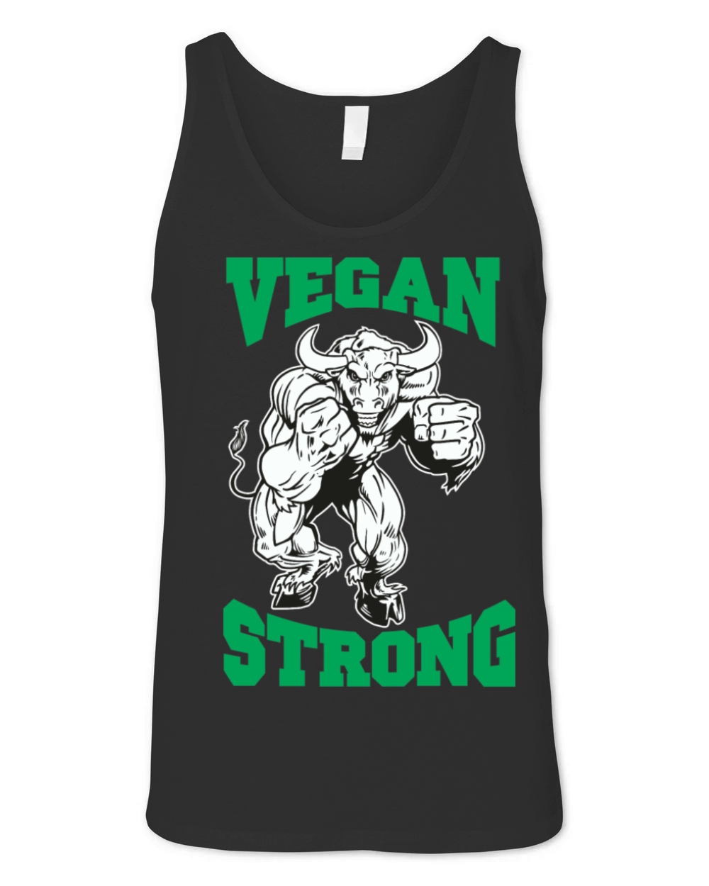 Vegan Strong Bull Plant Based Powered By Plants Unisex Jersey Tank