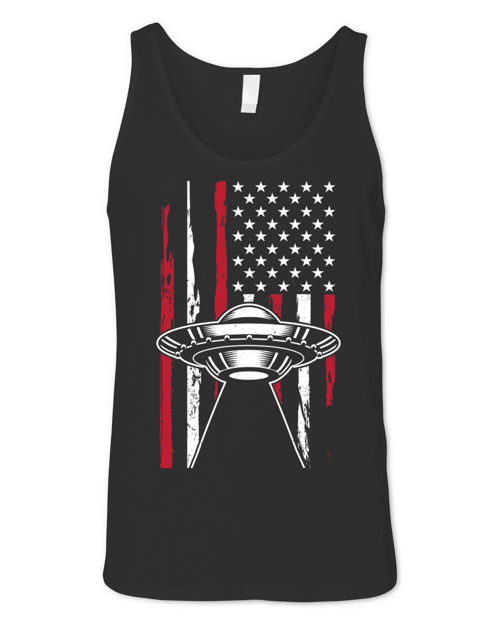 Vintage UFO Alien Flag usa Unisex Jersey Tank