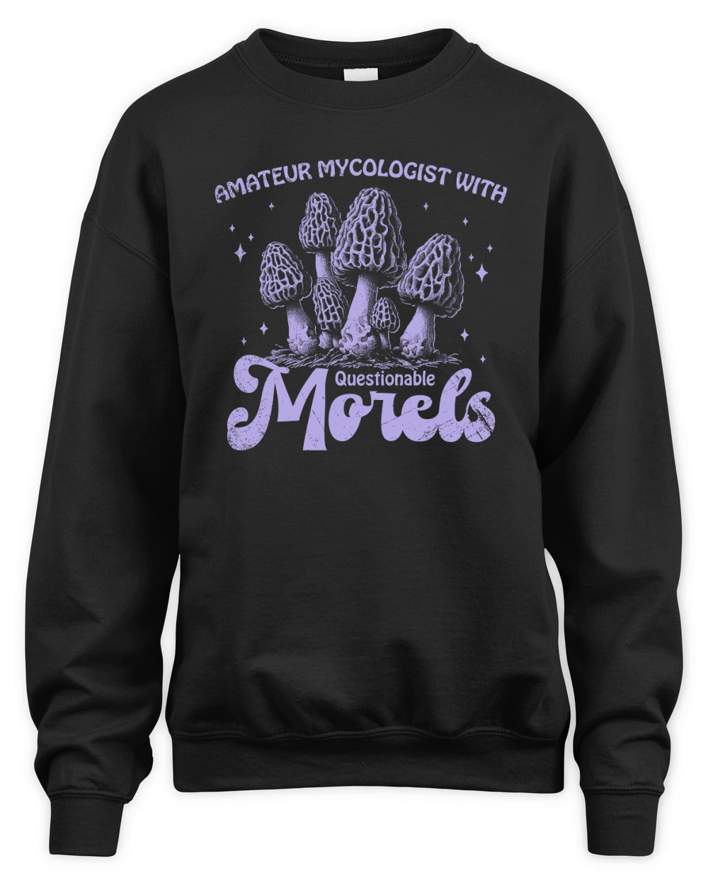 Amateur Mycologist with Morels D Violet GR Unisex Premium Crewneck Sweatshirt