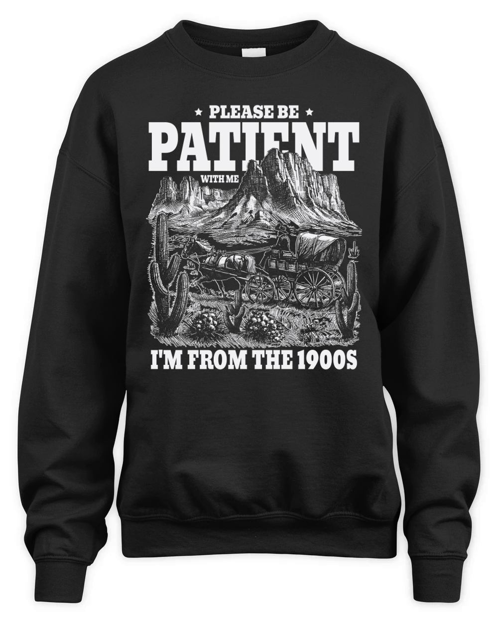 Please Be Patient With Me D White Unisex Premium Crewneck Sweatshirt
