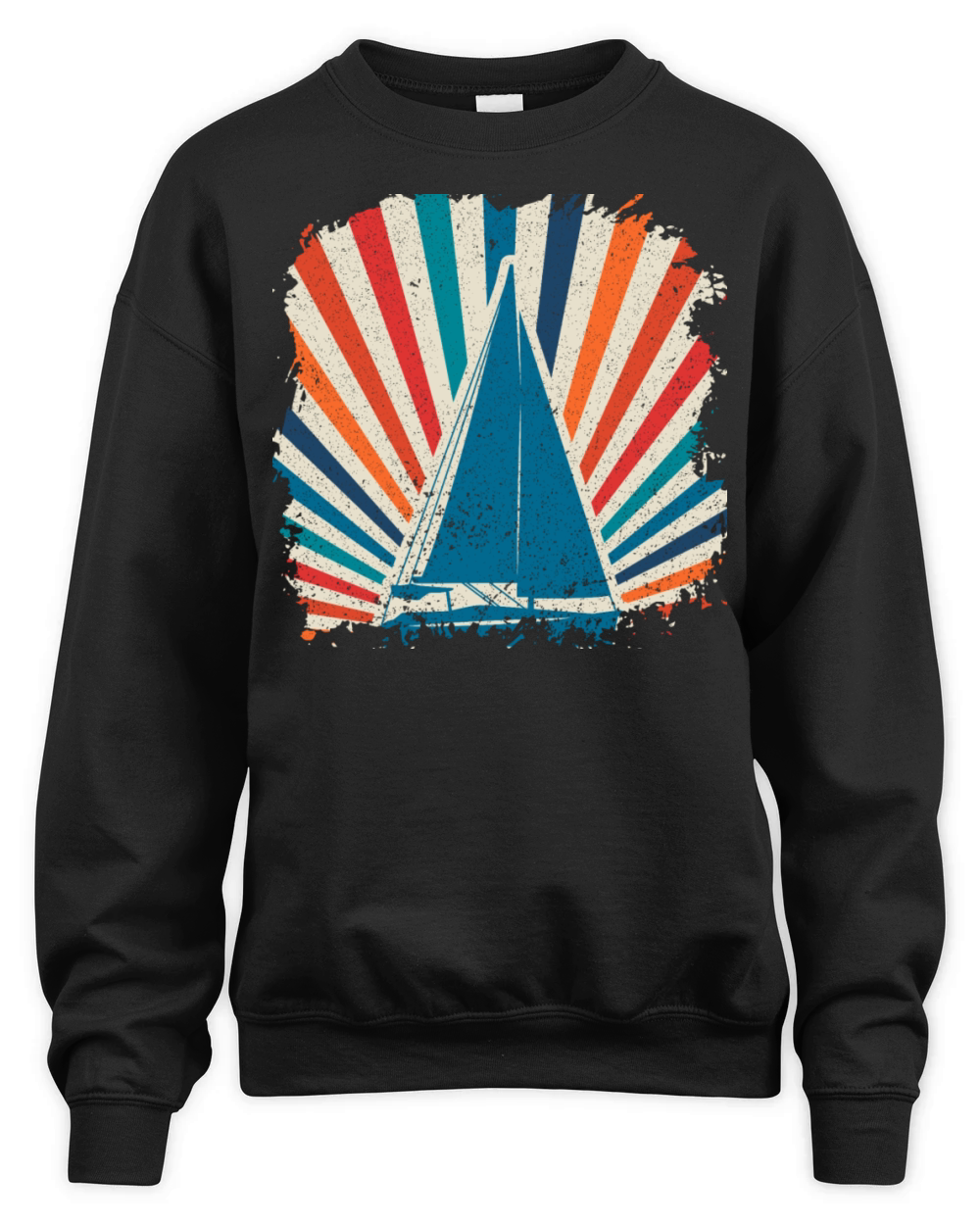 Sailing boat sailboat captain sea yacht retro sail Unisex Premium Crewneck Sweatshirt