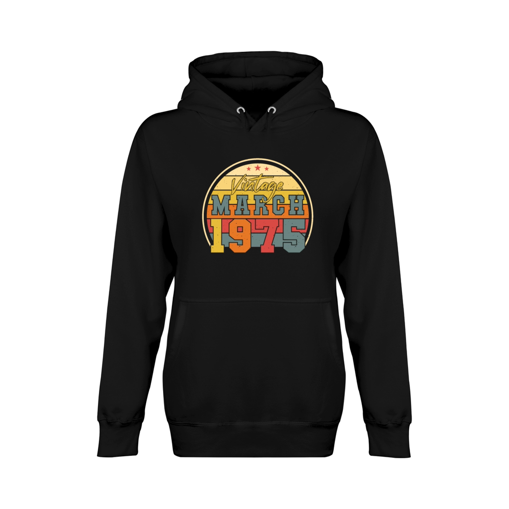1975 In March Vintage Funny Unisex Premium Pullover Hoodie