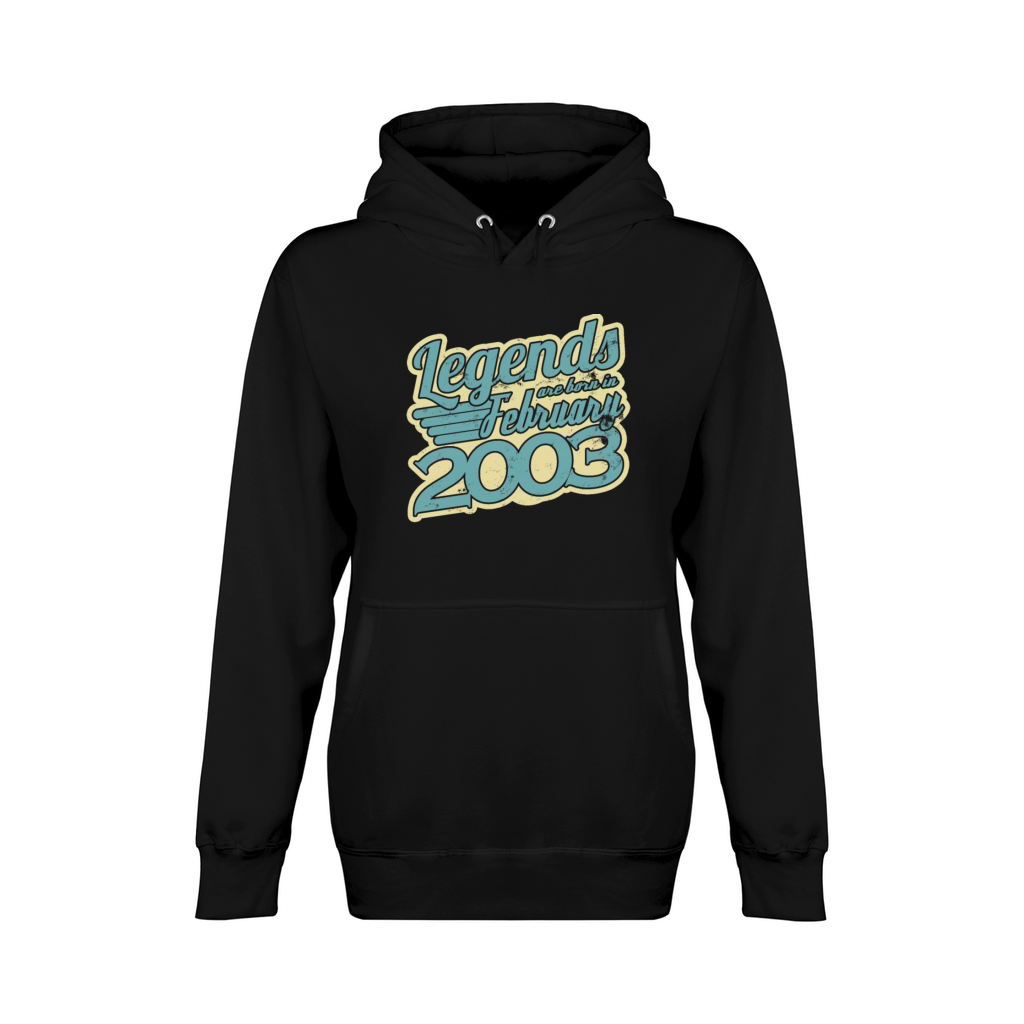 Legends Are Born in February 2003 18 Birthday Unisex Premium Pullover Hoodie