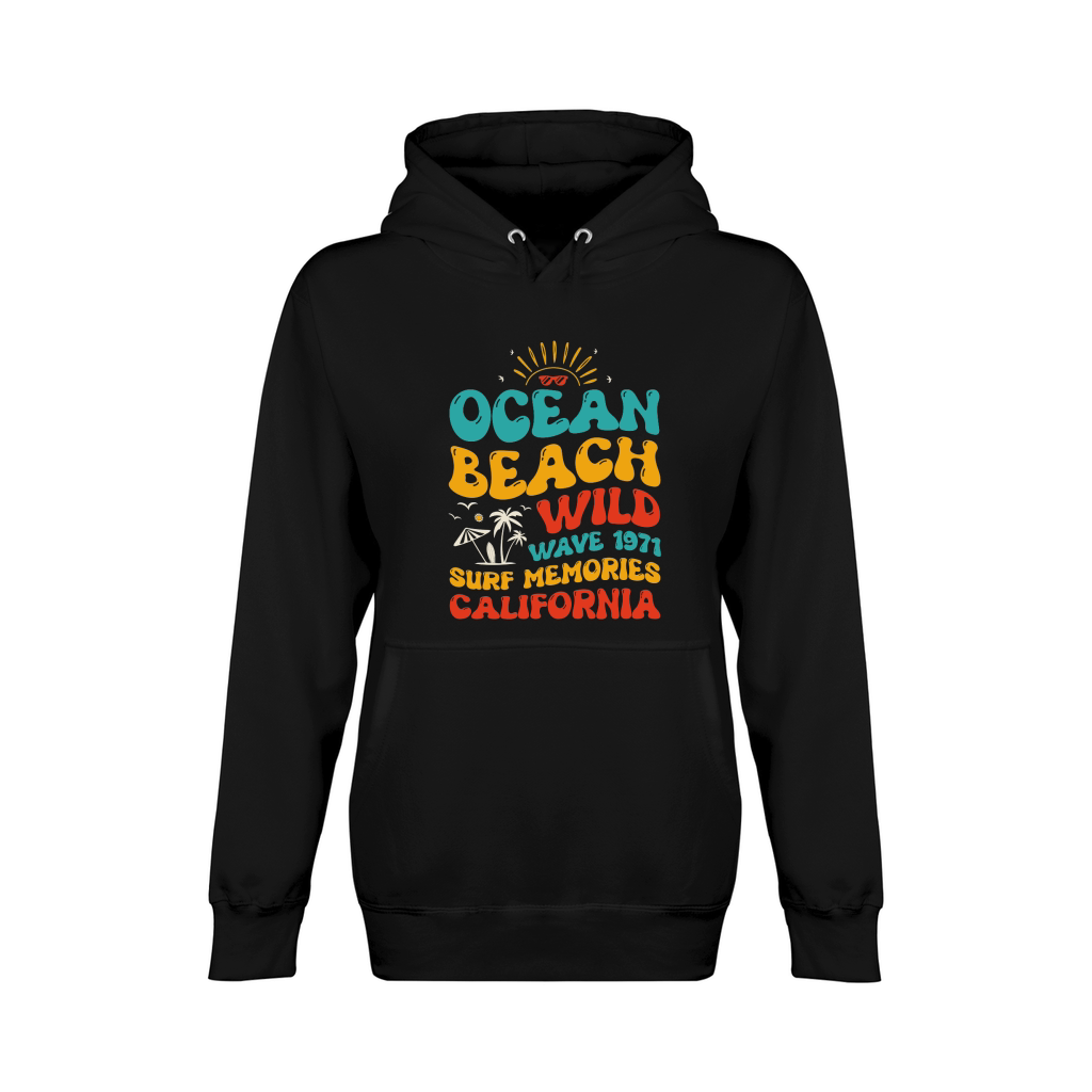 Ocean Beach Wild Wave 1971 Surf Memories California (1) Unisex Premium Pullover Hoodie