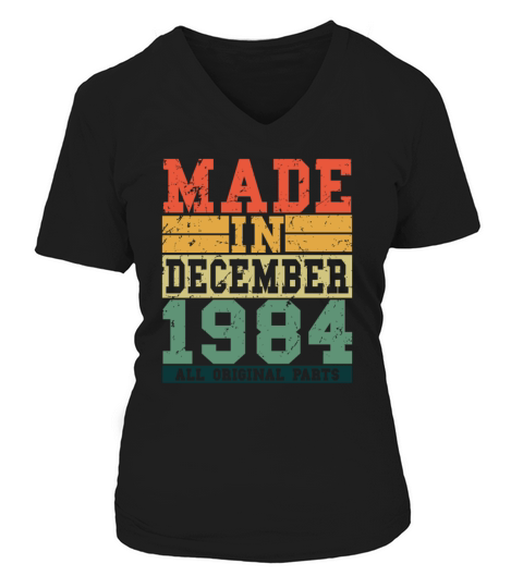 1984 Birthday December Vintage Saying V-neck T-Shirt Woman