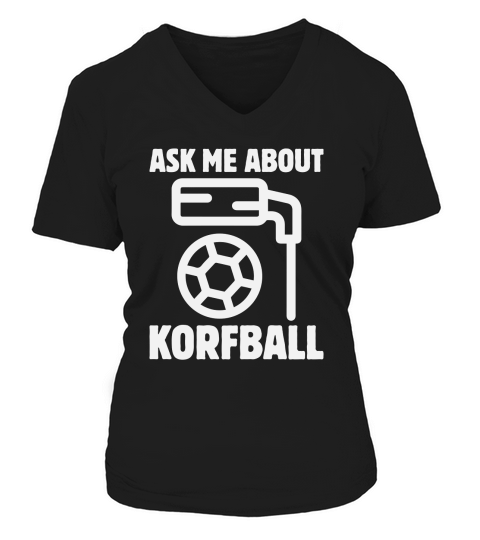 Ask Me About Korfball V-neck T-Shirt Woman