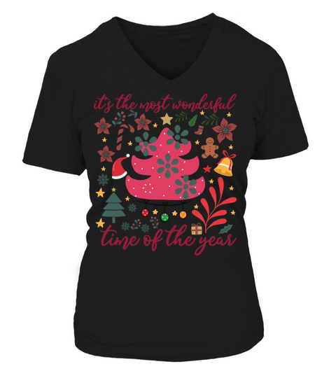 BOHO FLOWERS CHRISTMAS 3 04 V-neck T-Shirt Woman