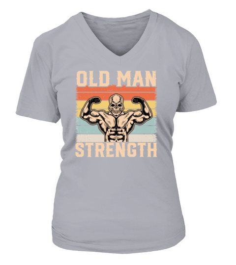 Gym Retro Vintage old man strength V-neck T-Shirt Woman