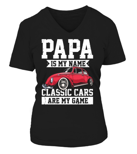 Hilarious Vintage Automobiles Classical V-neck T-Shirt Woman