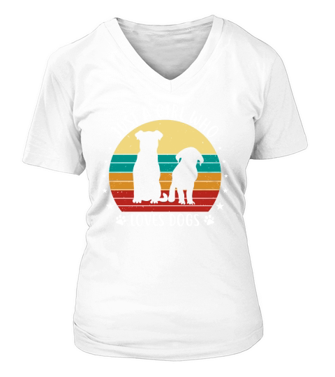 Just A Girl Who Loves Dogs V-neck T-Shirt Woman