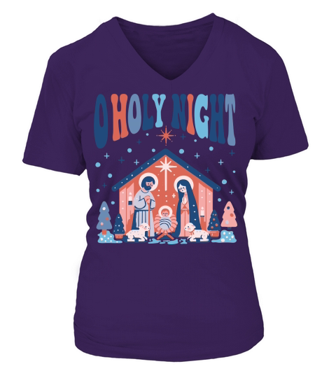 O Holy Night V-neck T-Shirt Woman
