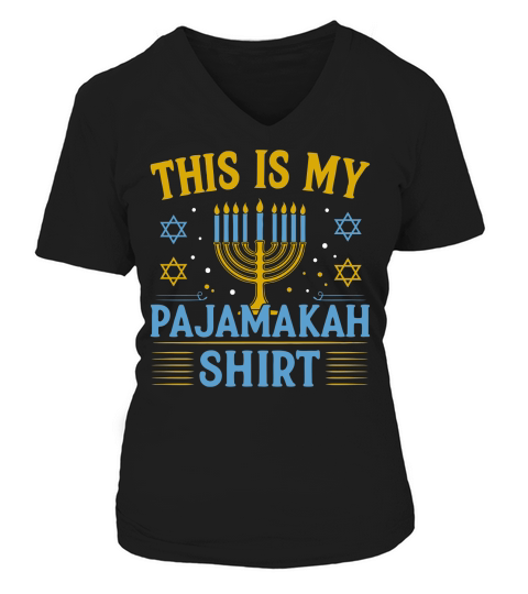 THIS IS MY HANUKKAH PAJAMAKA06 V-neck T-Shirt Woman