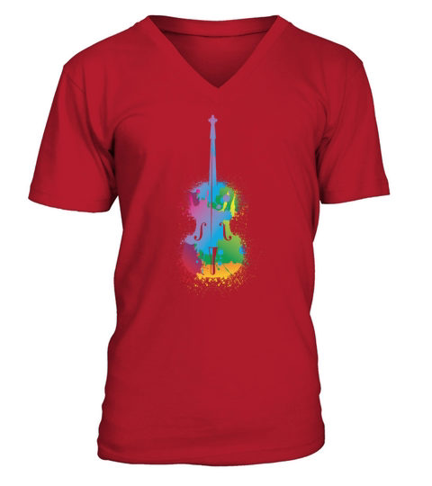 Colorful Cello Retro Music Lover Cellist V-Neck T-shirt