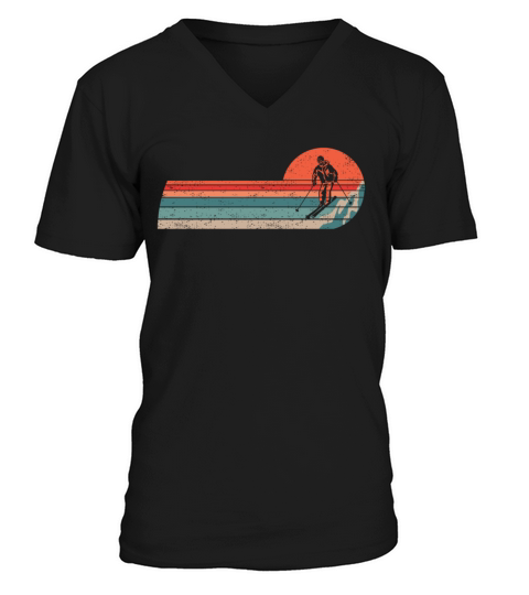 Ski Vintage Skiing Skiers Skier V-Neck T-shirt