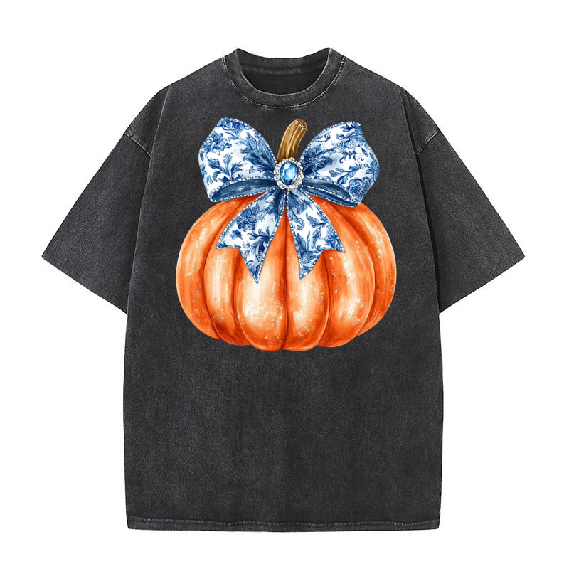 chino bow pumpkin 1 Washed T-Shirt