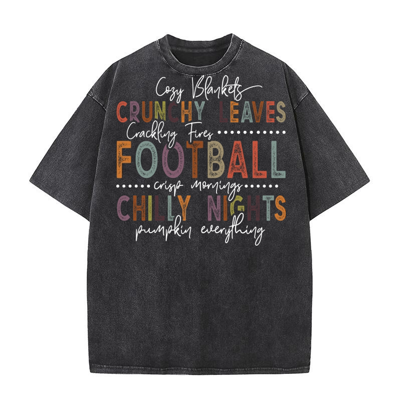 cozy blankets crunchy leaves crackling white 2 Washed T-Shirt