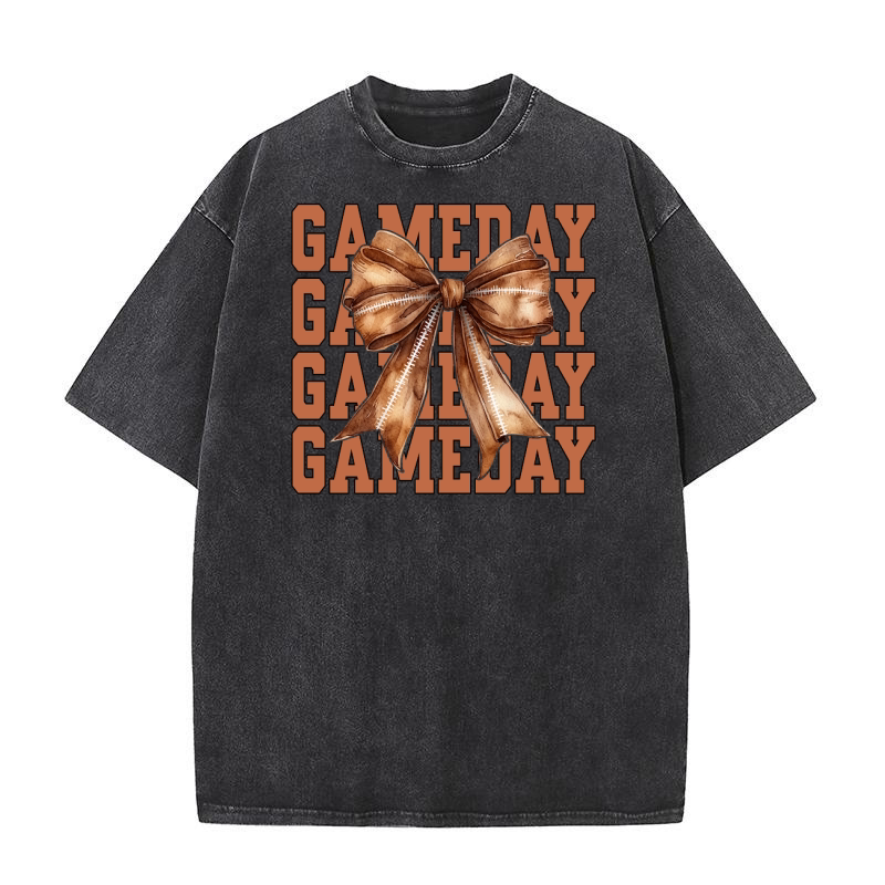 Game Day Coquette Football 7 Washed T-Shirt