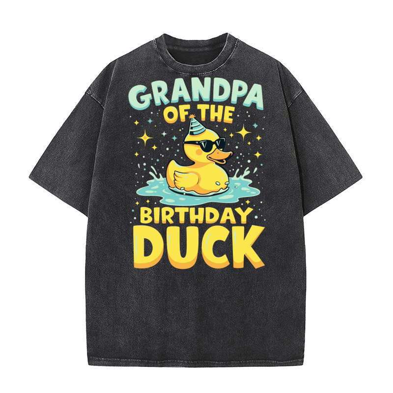 Grandpa of the birthday duck Washed T-Shirt