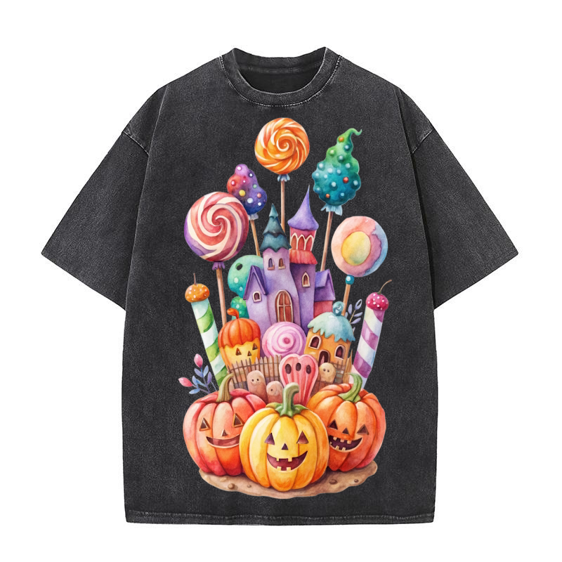 Halloween Cute Holiday 02 Washed T-Shirt