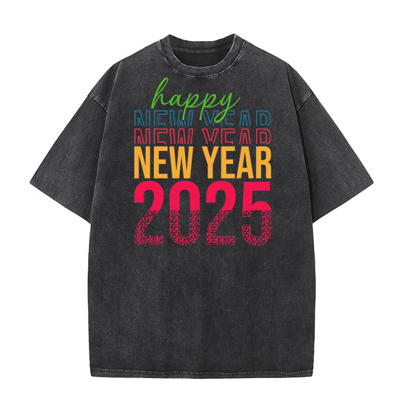 Happy new year 2025 02 Washed T-Shirt
