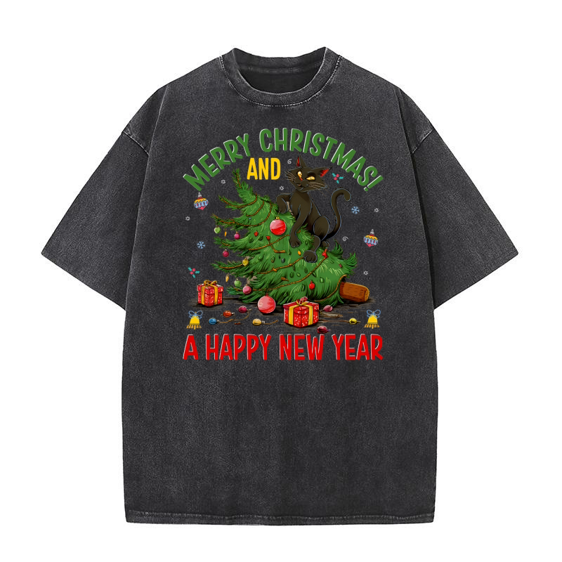 Merry christmas and a happy new year Washed T-Shirt