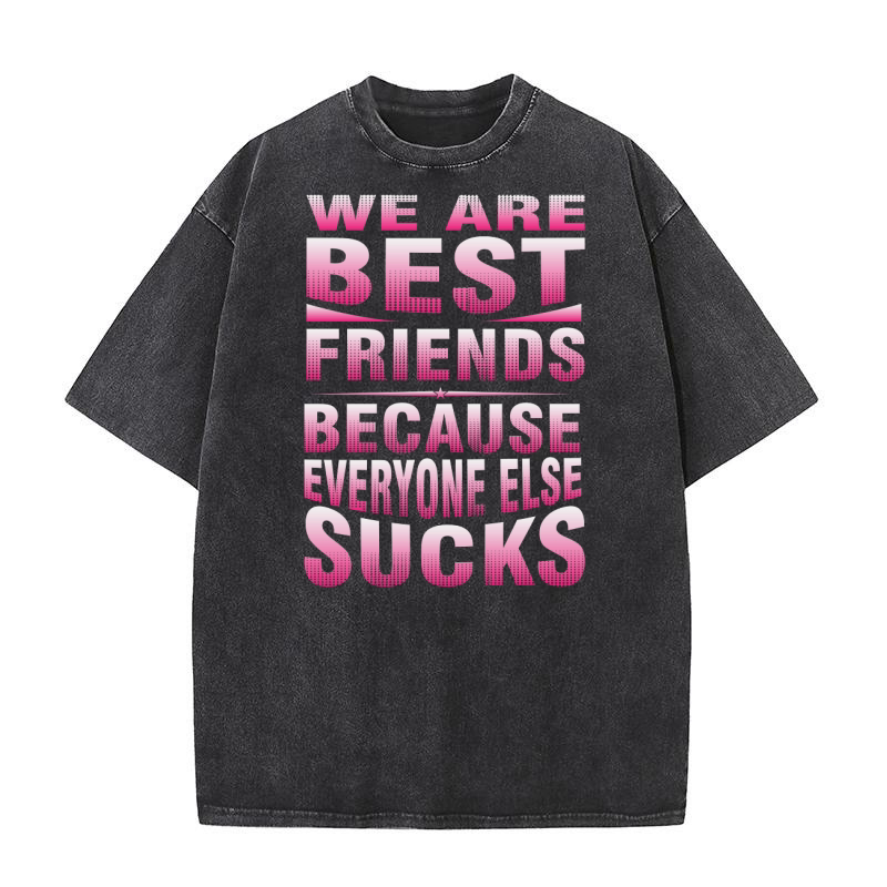We are best friends because everyone else sucks Washed T-Shirt