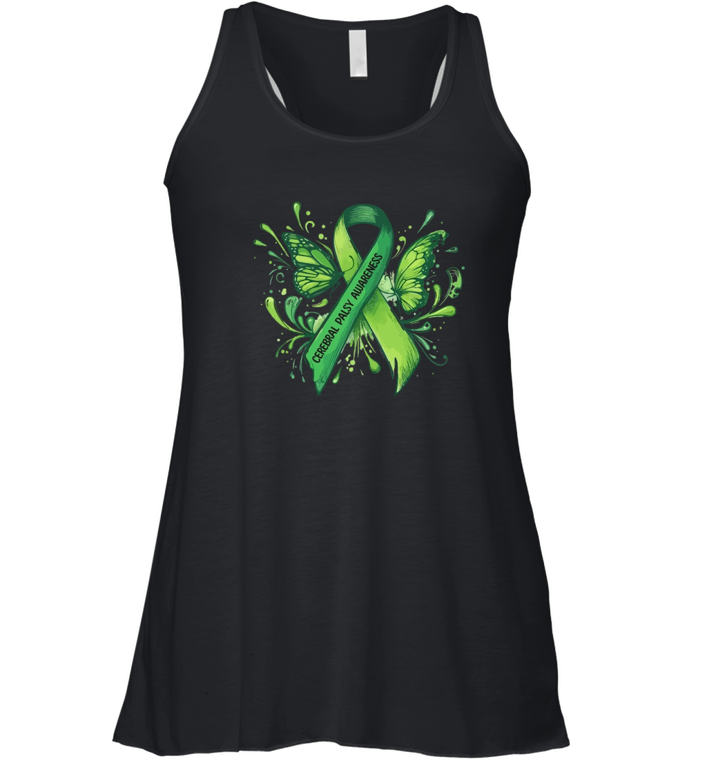 cerebral palsy butterfly 02 Women's Flowy Tank Top