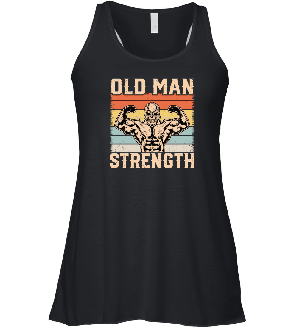 Gym Retro Vintage old man strength Women's Flowy Tank Top