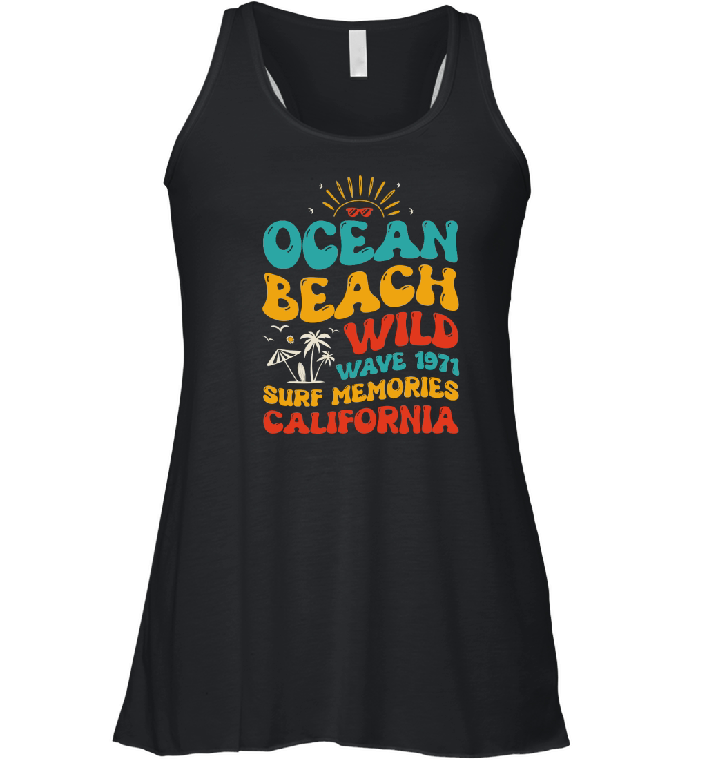Ocean Beach Wild Wave 1971 Surf Memories California (1) Women's Flowy Tank Top