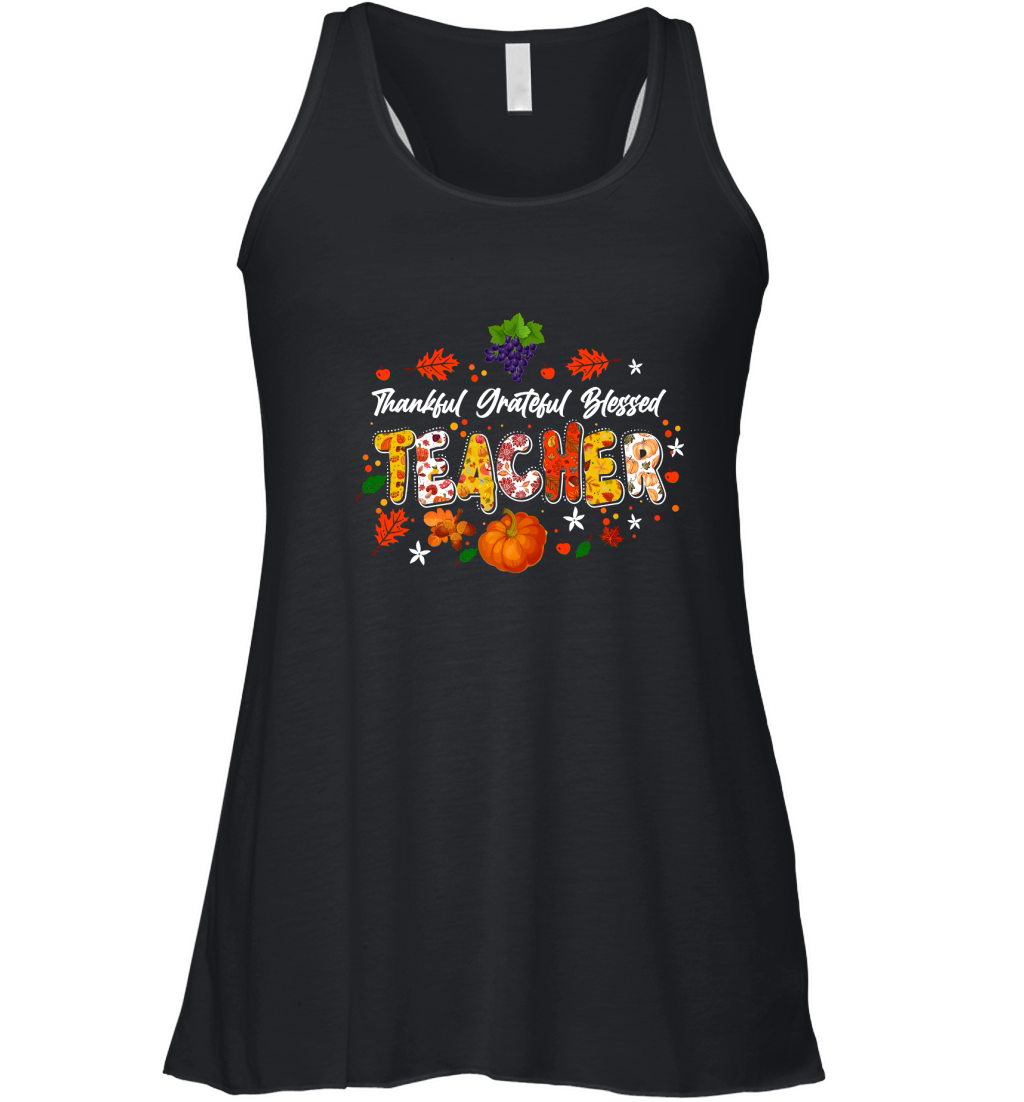 thankful grateful blessed teacher Women's Flowy Tank Top